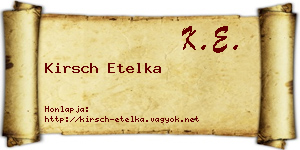 Kirsch Etelka névjegykártya